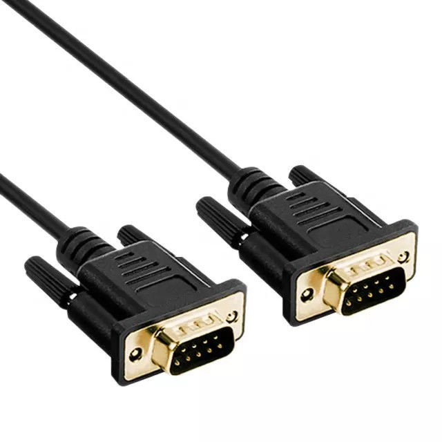 RS232 DB9 9-poliges serielles Kabel Stecker zu Stecker Videodatenübertragung vergoldet