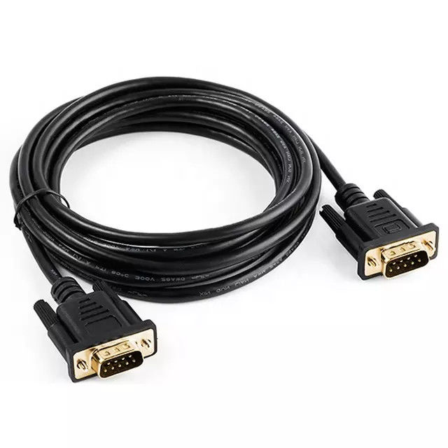 RS232 DB9 9-poliges serielles Kabel Stecker zu Stecker Videodatenübertragung vergoldet