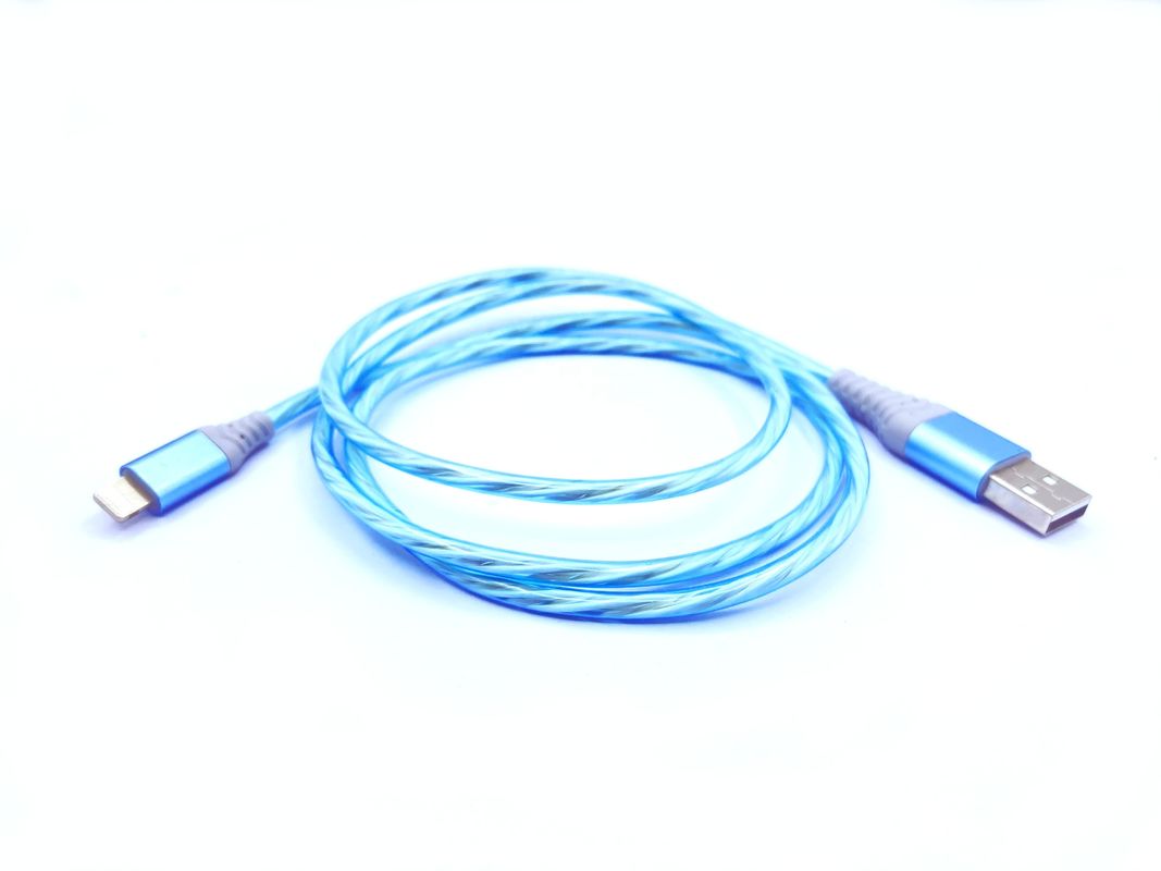 Die schnelle Aufladung verkabeln 3 IN 1 Art Kabel-Blitz-blinkendes Kabel C 3A LED buntes Aufladungsusb