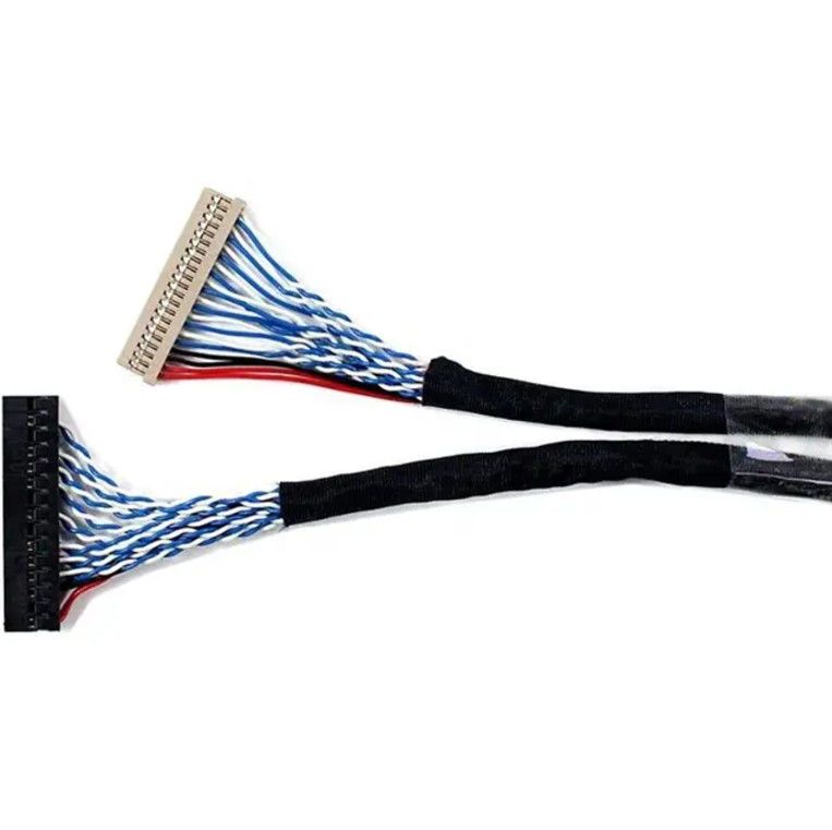 1.25mm 2,0mm Pitch 20 30 40 Pin Connector LVDS abgeschirmter Draht LCD-Display Kabelmontage