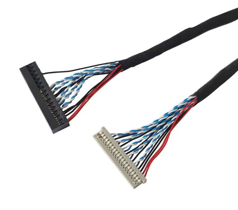 1.25mm 2,0mm Pitch 20 30 40 Pin Connector LVDS abgeschirmter Draht LCD-Display Kabelmontage
