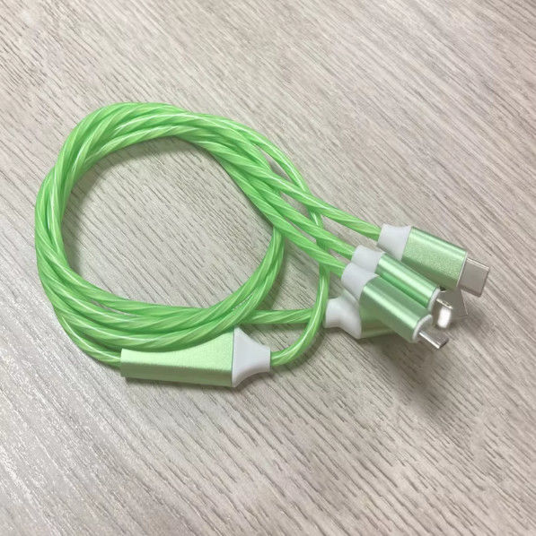 Warmverkauf Fabrikpreis 3 in 1 USB-Kabel zum Beleuchten in der Nacht und Datum Übertragung leuchtende Kabel