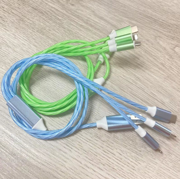 Warmverkauf Fabrikpreis 3 in 1 USB-Kabel zum Beleuchten in der Nacht und Datum Übertragung leuchtende Kabel
