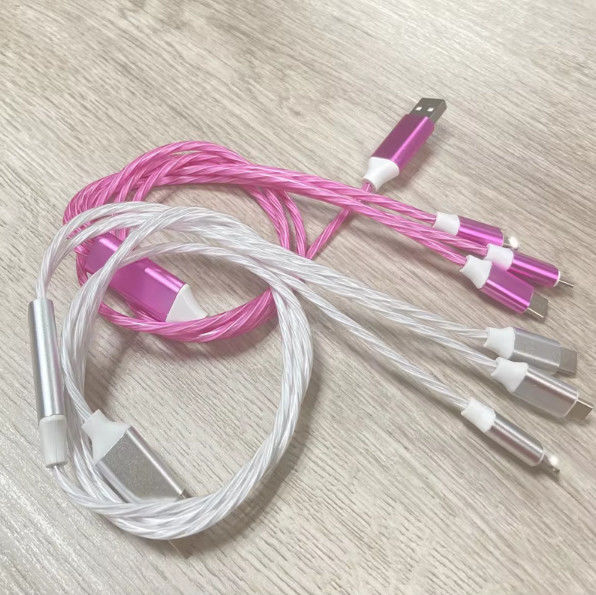 Warmverkauf Fabrikpreis 3 in 1 USB-Kabel zum Beleuchten in der Nacht und Datum Übertragung leuchtende Kabel