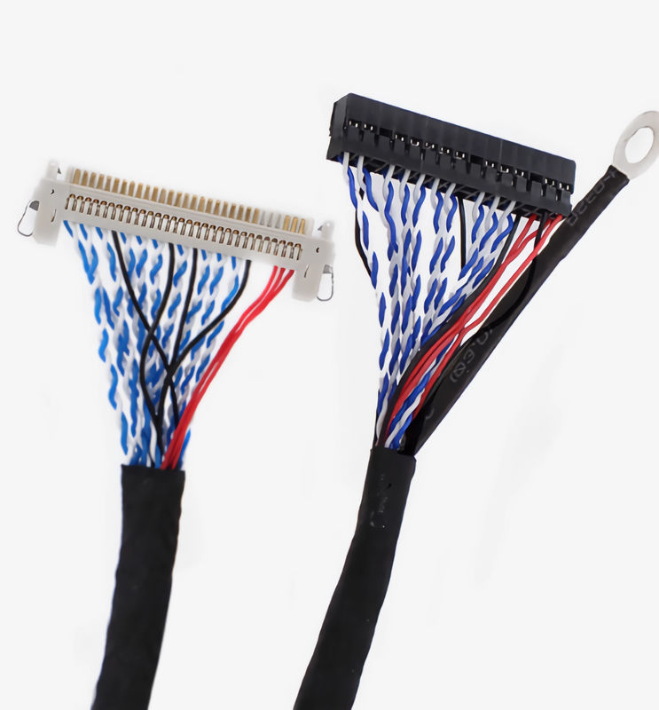 105C Schwarzes LVDS-Kabel mit AWG26-28 Wire Gauge und UL VW-1 Entflammbarkeit