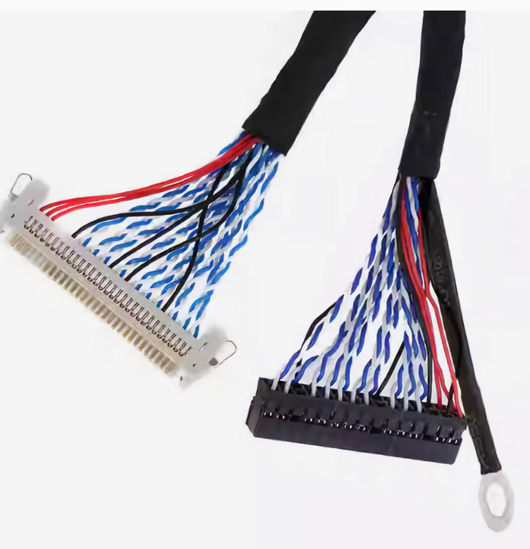 105C Schwarzes LVDS-Kabel mit AWG26-28 Wire Gauge und UL VW-1 Entflammbarkeit