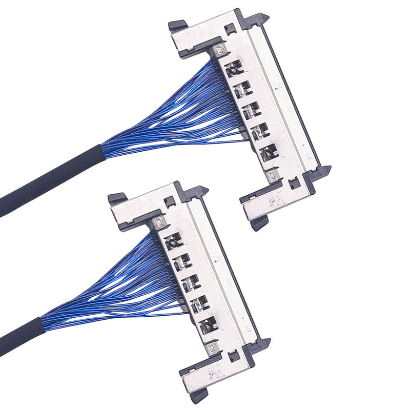 Ultrafeiner Koaxial-LVDS-Kabelbaum für LED-Displays mit versilberter Verriegelung, Vertrauenswürdige Kabelbaumhersteller