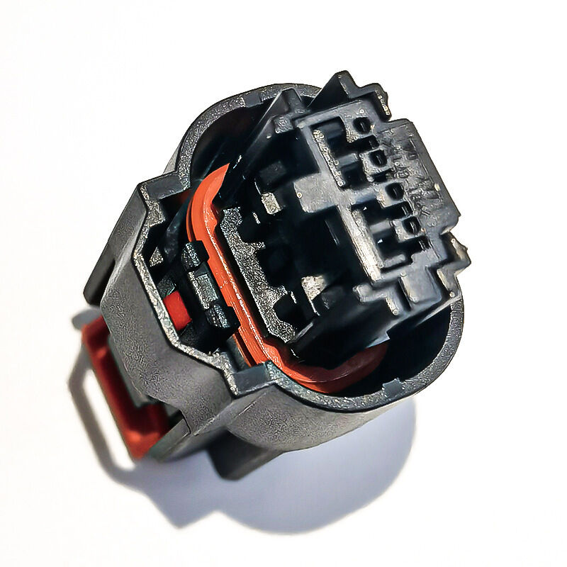 Molex 34967-4021 4-poliges schwarzes Kfz-Steckergehäuse mit rotem Verriegelungsclip, Original-Molex-Stecker
