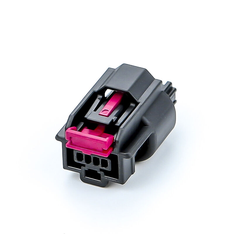 Molex 34967-4021 4-poliges schwarzes Kfz-Steckergehäuse mit rotem Verriegelungsclip, Original-Molex-Stecker