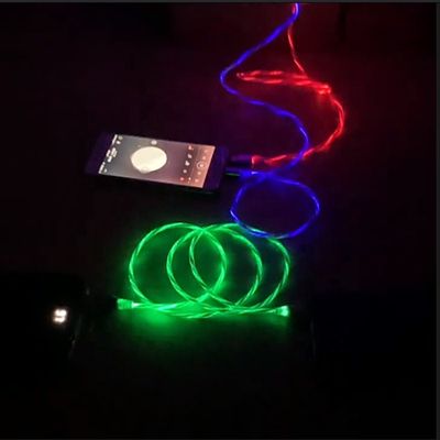 Die schnelle Aufladung verkabeln 3 IN 1 Art Kabel-Blitz-blinkendes Kabel C 3A LED buntes Aufladungsusb