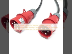 Custom Cable Design für medizinische Bildgebungsgeräte. Biokompatible, EMI-geschirmte Kabel mit hochflexibler Isolierung und Präzisionsanschlüssen für eine zuverlässige Datenübertragung.